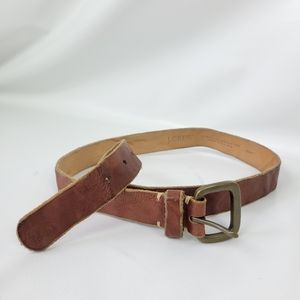 J. Crew Genuine Italian Leather Belt Solid Brass Buckle Sz M